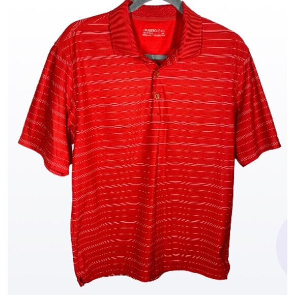 Nike Other - Nike Golf Polo Shirt Dri Fit Athletic Striped Short Sleeve Red White Mens Small